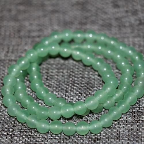 Bohemia style charms 6mm green stone jades round beads multilayer bracelets stone chalcedony women hot sale jewelry 18inch B2898