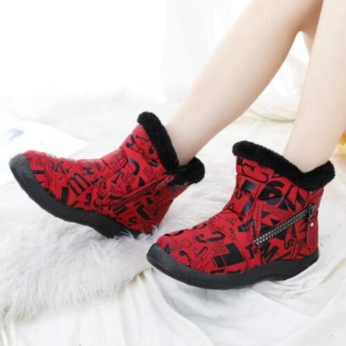2020 New Waterproof Women Winter Shoes Size 43 Couple Snow Boots Warm Fur Inside Antiskid Bottom Keep Warm Mother Casual Boots