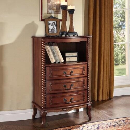 American solid wood wardrobe Nordic bedroom storage storage cabinet light luxury wall living room storage cabinet