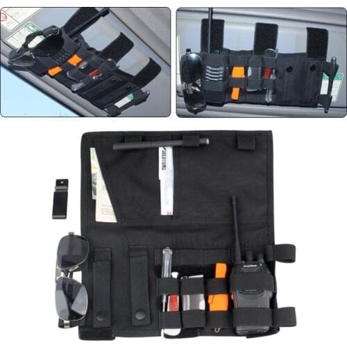 Tactical Molle Car Visor Storage Bag Universal Vehicle Tool SUV Sun Visor Panel Organizer Auto Gear Accessories Holder Bag