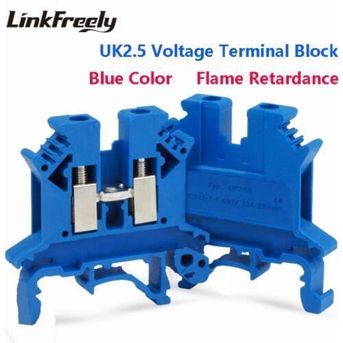 UK2.5B 5pcs Blue Wire Screw Terminal Connector UK3N UK5N UK6N UK10N UK16N UK25N UK35N -240N Fast Splice Crimp Terminal