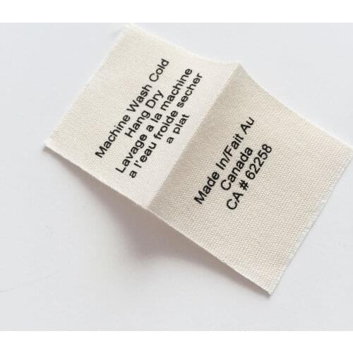 High Quality Cheaper Custom Garment Printed Cotton Label End Fold For Clothing