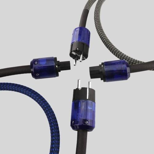 High Quality Audiocrast P122 Power cable with DW49 P037E Schuko Power cable Rhodium carbon fiber fever EU AC power cable
