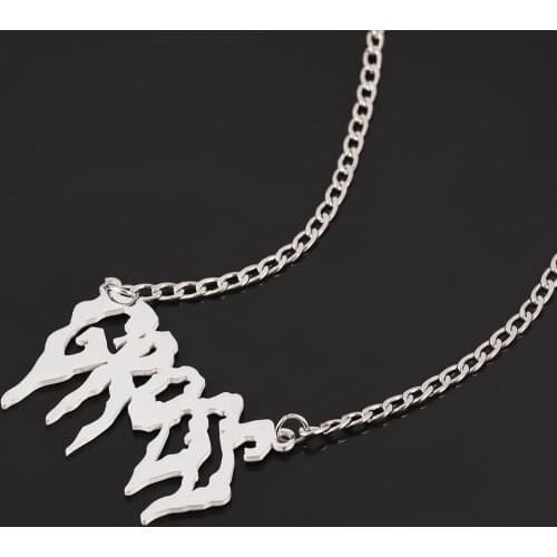 Punk Style Stainless Steel GROSS Letter Pendant Choker Punk Harajuku Necklace Collares Mujer