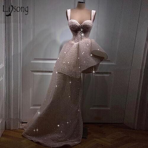 Sparkly Sequin Beaded Prom Dresses Short Chic Cocktail Dress 2021 Asymmetric Girls Party Night Gown Event Dress vestidos Robe