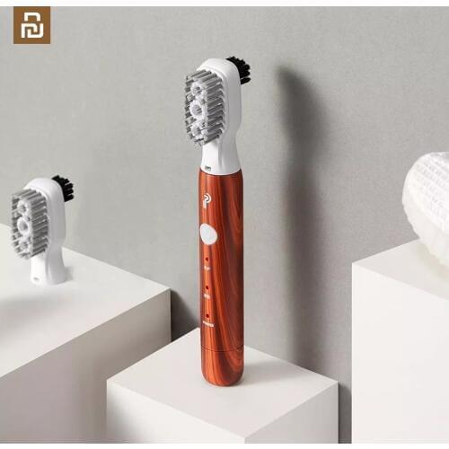 Sonic vibration shoe brush wood grain 3 electric intelligent cleaning modes double-sided bristle ipx7 waterproof for xiaomi home