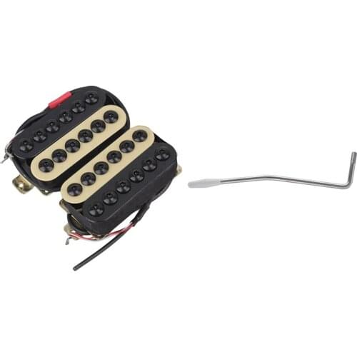 2Pcs Guitar Pickup Humbucker Double Coil Bridge Neck Pickups & 1x Silver 5.0mm Rocker Tremolo Arm Vibrato Steel Lever
