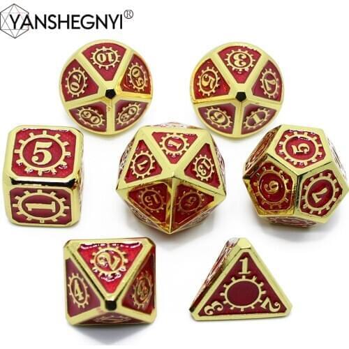 2019 DnD Metal Dice RPG MTG Dice Italics Font Dice Include Dice Pouch A Variety of Colors D4 D6 D8 D10 D12 D20