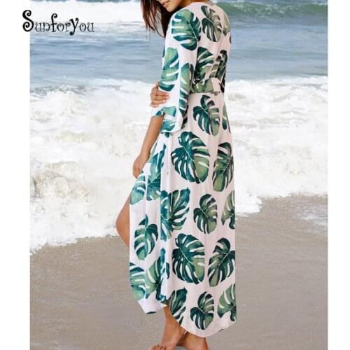 Cotton Long Beach Dress saida de Praia Beach Cover up Kaftan Sarong Vestido Playa Swim wear Cover up Ropa de Playa Tunic Beach