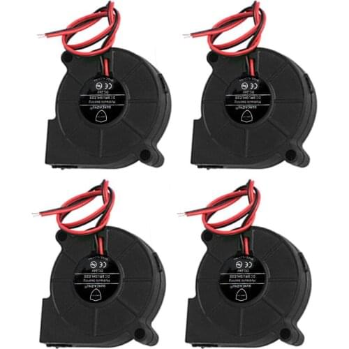 50 mm Blower 24 Volt 5015 Double Ball Bearing 50 x 15 mm Turbocharged Brushless-High Speed (Pack of 4)