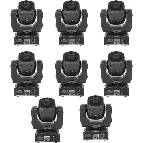 8Pcs DMX 9/11channels 60w gobo moving head light 8 colors+8 gobo patterns DJ spotlights Disco home music party stage lighting