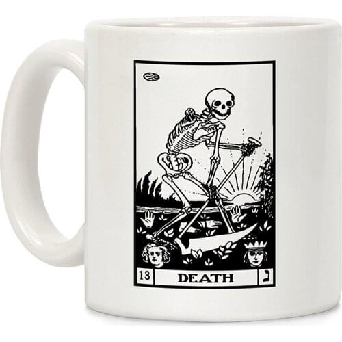 Death Tarot White 11 Ounce Ceramic Coffee Mug