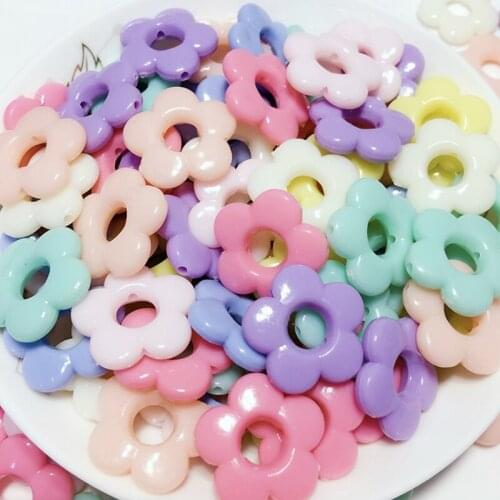 20pcs 20mm Acrylic Hollow Out Flower Loose Beads With Hole For DIY Necklace Bracelet Earring Jewelry Making Findings Accessories