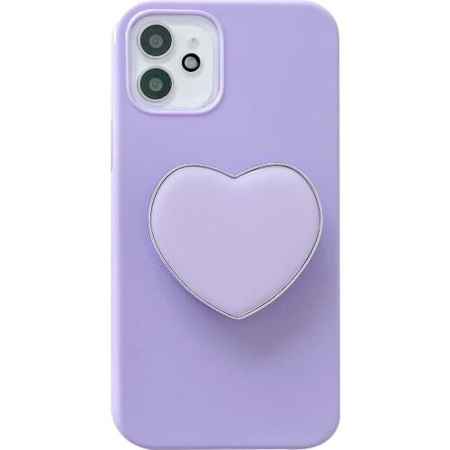 Taro Purple Heart Stand Knot Case for iPhone 12 Pro Max Back Phone Cover for 12 11 Pro Max X XS XR 8 7 Plus SE 2020