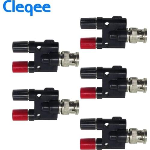 Cleqee P7008 Q9 BNC Female Jack Plug P7009 BNC Male Plug To Two Dual Banana Jack RF Adapter Connector