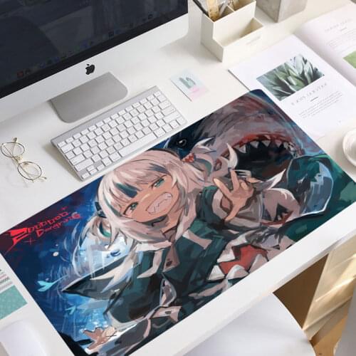 Anime Hololive gawr gura gamer Mouse Pad Large Game Size for Mat for overwatch/cs go/world of warcraft laptop mouse pad desk mat