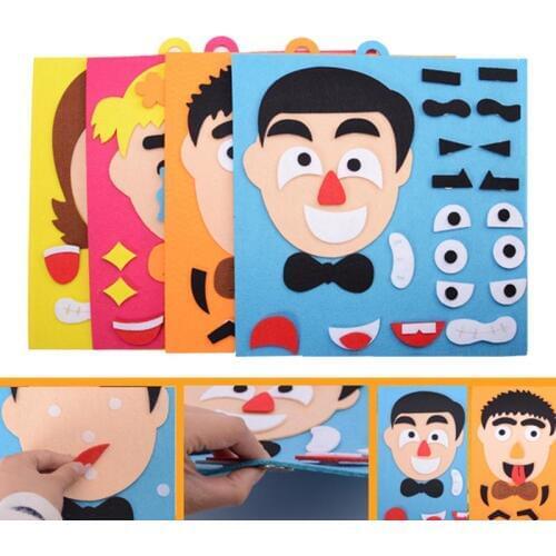 1Set Kids Toy DIY Emotion Change Puzzle Facial Expression Learning Toys for Children BM88