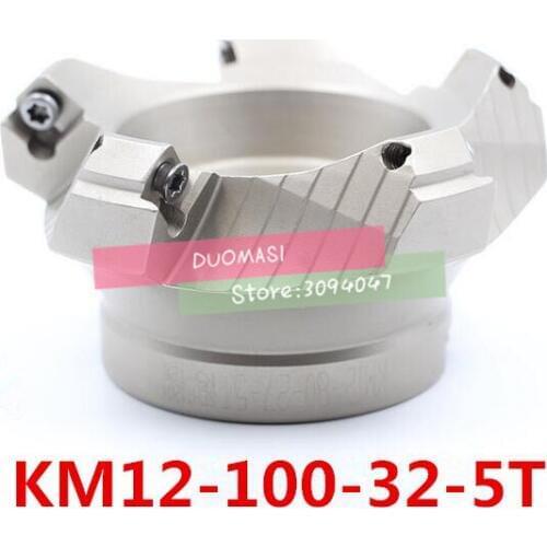 KM12 100-32-5T/KM12 100-32-6T 45 Degree Shoulder Face Mill Head CNC Milling Cutter,milling cutter tools,carbide Insert SEHT1204
