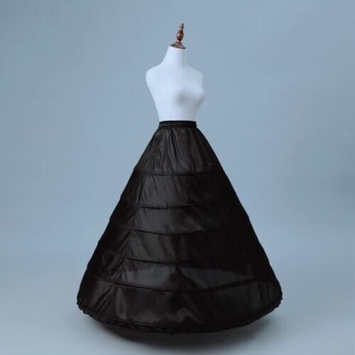 Costumebuy Medieval Victorian Rococo Ball Gown Dress Underskirt Petticoat Full Crinoline Party Underdress Jupon 6 Hoop Black