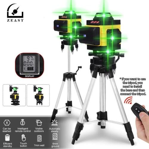 ZEAST 12/16 Lines 4D Laser Level Self-Leveling 360 Horizontal&Vertical Hanging Floor Wall Powerful green Beam Laser levels 11PCS