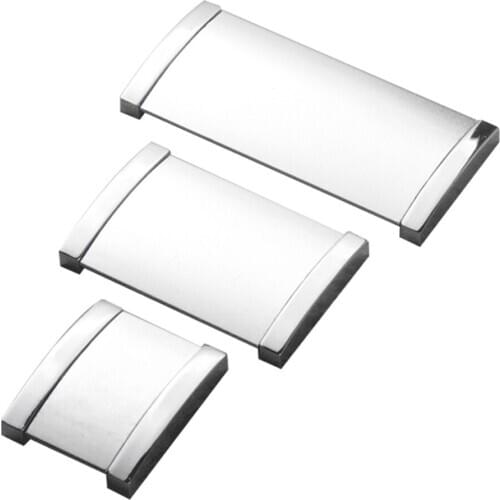 Fashion Modern Metal Cabinet Clamshell Pulls Drawer Hardware Door Pull Handles Knob Silver 10Pcs