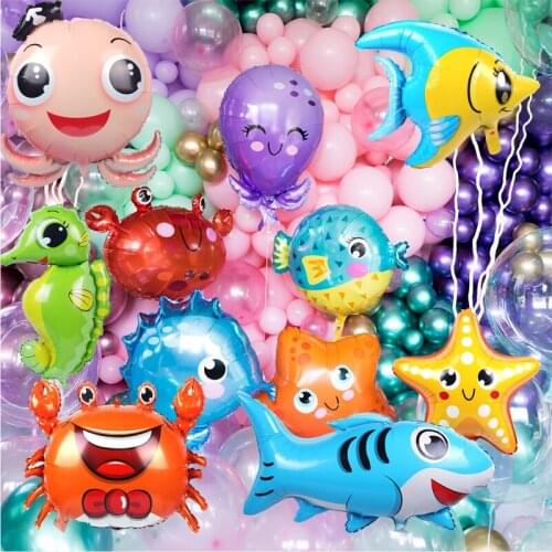Under The Sea Animals Foil Balloons Ocean Party Helium Balloon Birthday Party Decoration Kids Globos Baby Shower Decor Supplies