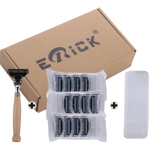 Washable Mens Three Blades Beard And Body Shaving Facial Shaver Holders For Cleaning Razors With12 Razor Heads