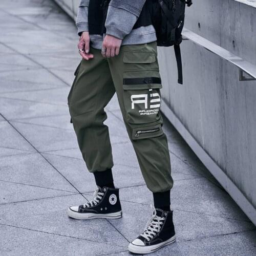Elena Store Men Hip Hop Cargo Pants New Fashion Harajuku Harem Streetwear Joggers Sweatpant Multi-Pocket Casual Mens Pants