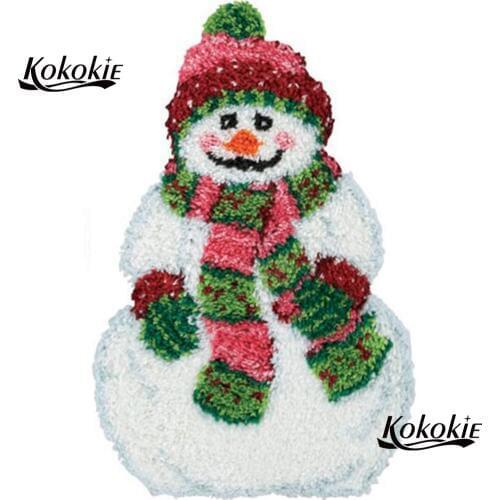 Tapijt latch hook kits rug printed canvas diy Christmas snowman ahome decor needle for carpet embroidery handwerken knooppakket