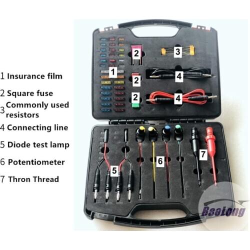 Auto Car Circuit Test Repair Tool Set, Sensor Signal Simulator Cable With Diode Test Light 1.5m Wire