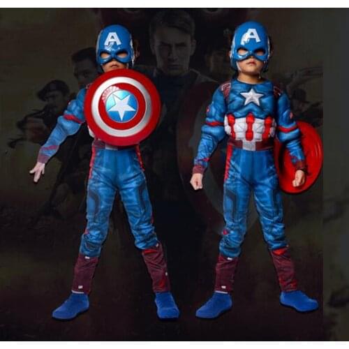 2021 New Kids Hero Muscle Printing Costume Jumpsuit and Mask Child Cosplay Halloween Costumes For Boys Girls S-xl