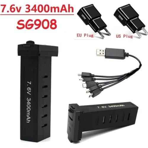 Original 7.6V 3400MAH Battery Charger Sets for sg908 Parts RC drones sg908 battery accessories