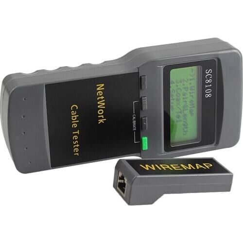 LCD SC8108 Portable Network Cable Tester Meter&LAN Phone Cable Tester & Meter With LCD Display RJ45 SC8108