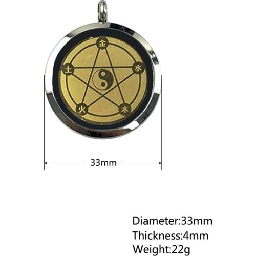 Plated Gold Stainless Steel Pendant Necklace Quantum Energy
