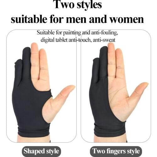 Antifouling Gloves Two-fingers/Shaped Style Both for Left and Right Free Size Hand Drawing Gloves for Any Graphics/Table/Drawing