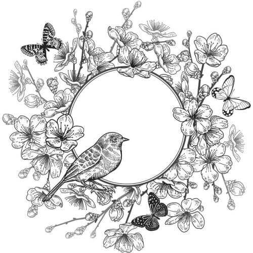 AZSG Butterfly Bird Garland Clear Stamps For Scrapbooking DIY Clip Art /Card Making Decoration Stamps Crafts