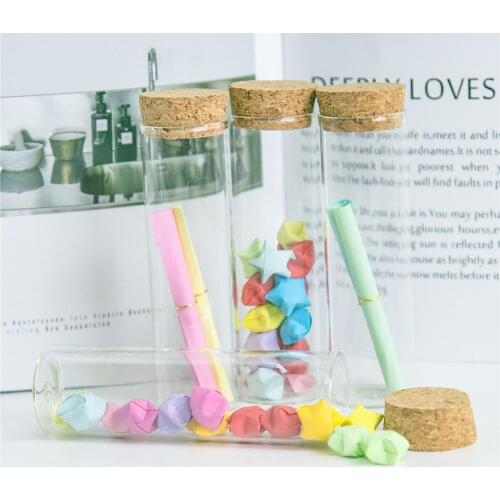 50ml Transparent Glass Bottles With Cork Stopper Clear Jars Packaging Empty Cosmetic Containers Test Tube Perfume Vials 50pcs