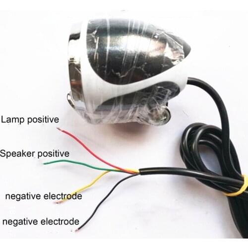 Retro 8"/10" Streamlined Electric Scooter Headlight with Horn 36V/48V Bright LED Metal Bikes Head Light Cycling Dropship