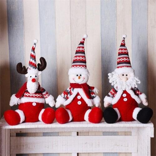 Christmas Decoration Cute Doll Santa Claus Snowman Reindeer Plush Toy Christmas Tree Ornaments Home Decor Navidad 2022 Gifts