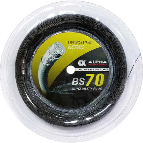 Alpha Badminton String 0.70mm 200m Reel-durability Comprehensive Performance String 22lbs-32lbs Training Net BS70