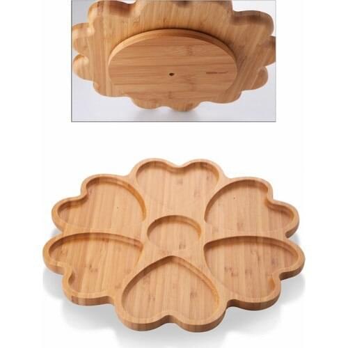 Queens Kitchen Bamboo Rotating Standing Lux 7 Compartments Bamboo Service
