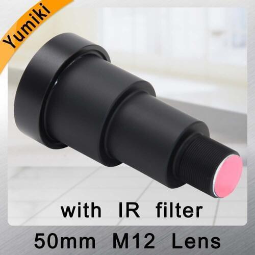 Yumiki CCTV lens 50mm M12*0.5 7degree 1/3" F1.2 CCTV MTV Board Lens For Security CCTV Camera with IR filter