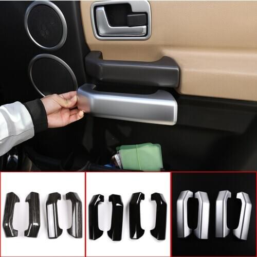 ABS Silver Car Inner Door Handle Protection Cover Decorative Sticker Trim For Land Rover Discovery 3 LR3 2004-2009 Car Styling