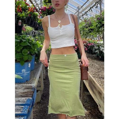 Women Low Waist Elegant Midi Skirts Casual Split Bodycon Wrap Hip Skirt 2021 Summer Safari Camping Harajuku Y2K Clothes