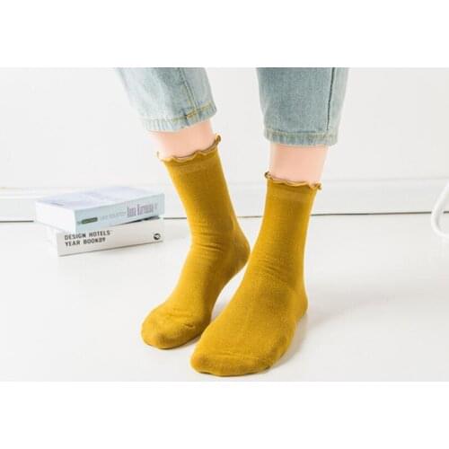 Women Solid Cotton Ankle Socks with Roll Edges Ladies Girls Multi Color Socks Female Short Socks 5 pairs/ lot AL180SC