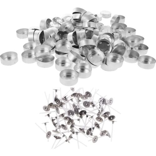 300 Pieces Aluminium Tea Light Case Containers & Candle Wicks Candles Making