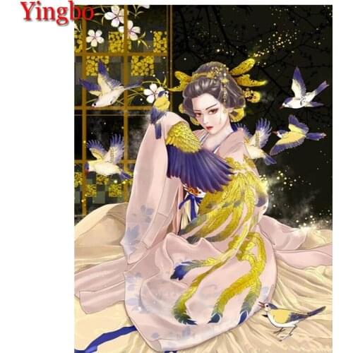 5D Diy Diamond Painting Full Square/Round Japanese woman Geisha Diamond Embroidery Rhinestone Cross Stitch Mosaic Wall Sticker