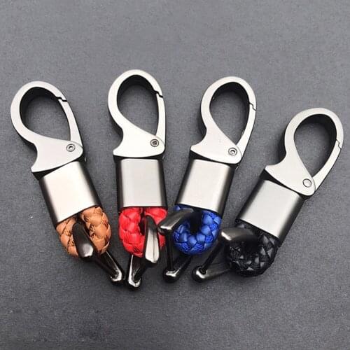 Car Metal Waist Hanging Keyring Hand-woven Rope Remote Control Key Key Ring Lanyard for Keys Key Chain Accessories Car Gadget