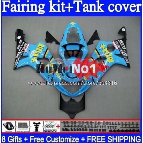 +Tank For SUZUKI GSXR-1000 K2 GSX-R1000 GSXR1000 RIZLA cyan 66MC.29 GSXR 1000 1000CC GSX R1000 00 01 02 2000 2001 2002 Fairing