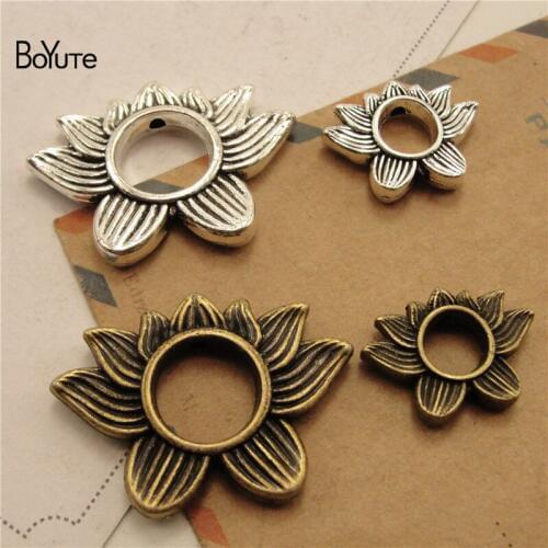 BoYuTe Wholesale Zinc Alloy Antique Bronze Silver Lotus Beads Jewelry Making DIY Hand Made Accessories